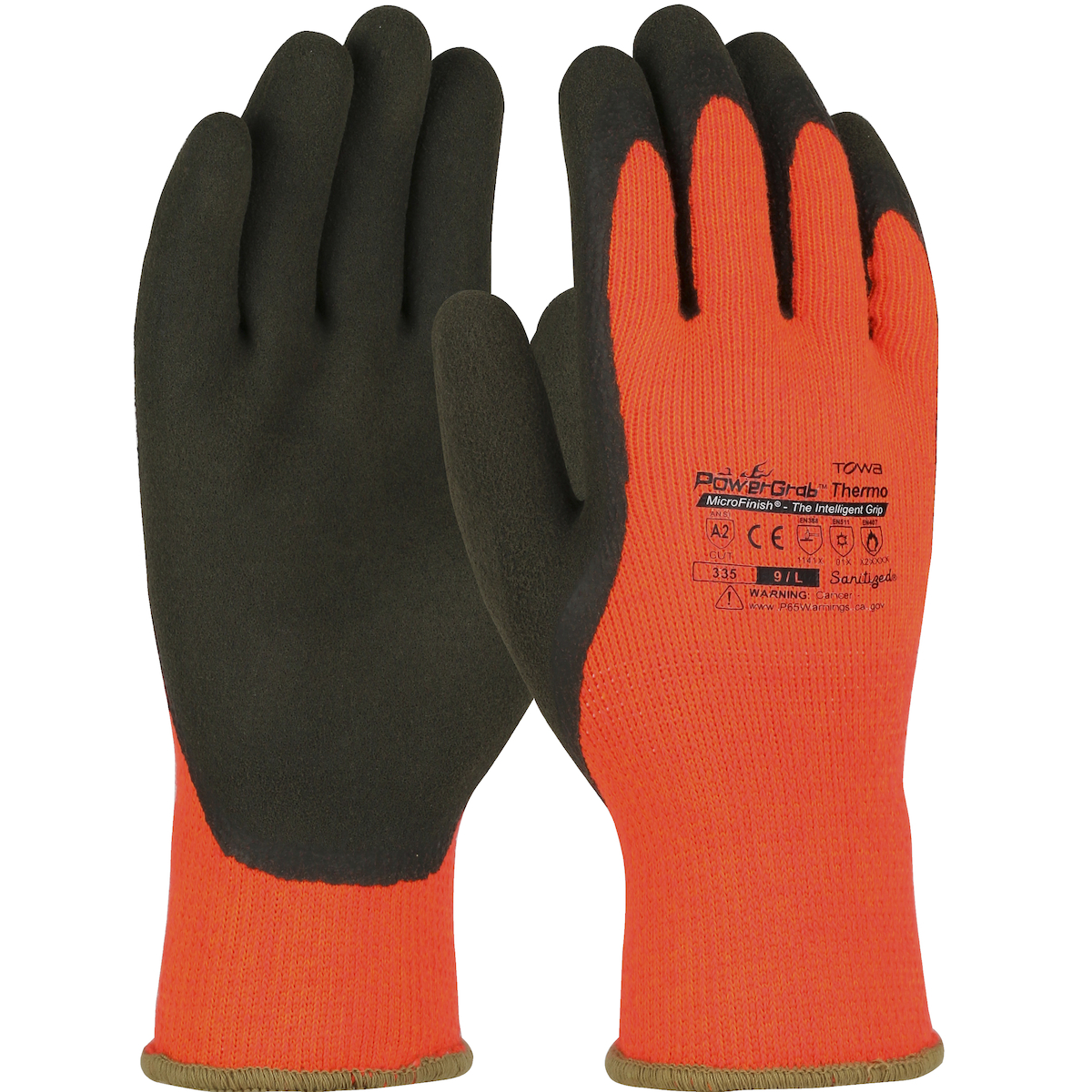 POWERGRAB THERMO MICROFINISH LATEX ORG - Insulated Gloves